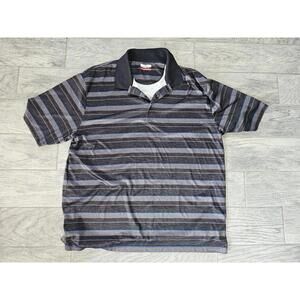 Men's Grand Slam Polo Shirt Size 3XLT Striped Short Sleeves Gray